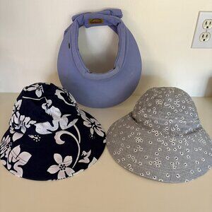 Trio of women's visor hats